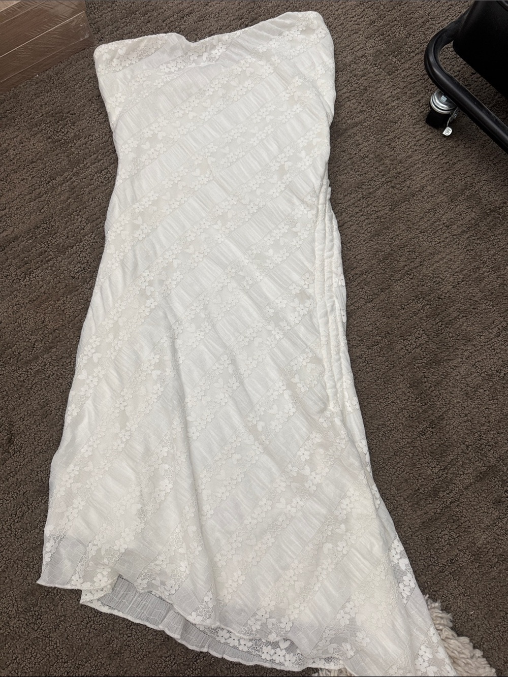 Princess Polly White Strapless Lace Maxi Dress